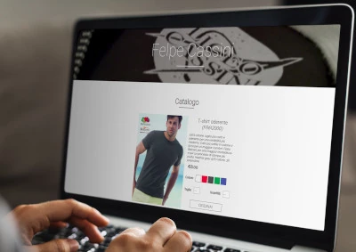 Screenshot of a web platform for ordering sweaters