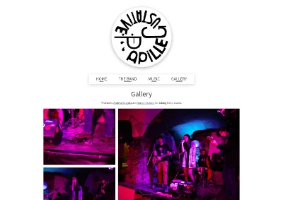 Screenshot of my band's website